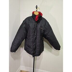 Playboy Reversible Convertible Puffer Coat Vest Mens Size XL Red Black Hooded
